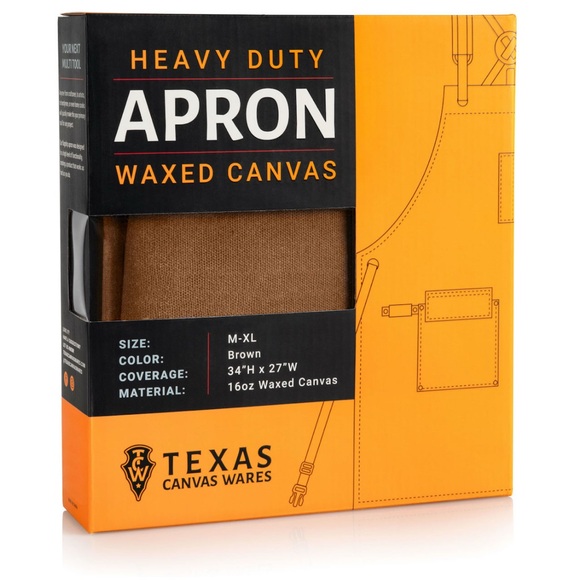 TEXAS CANVAS WARES Waxed Canvas Heavy Duty Work Apron With Pockets NIB - Picture 8 of 11